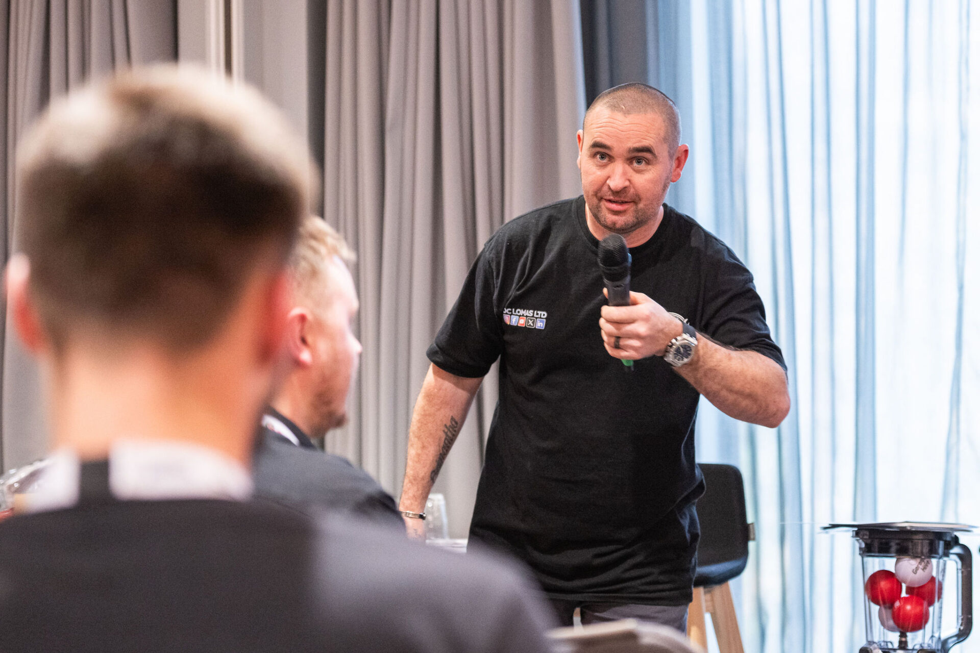 Dean Lomas speaking at The Blend