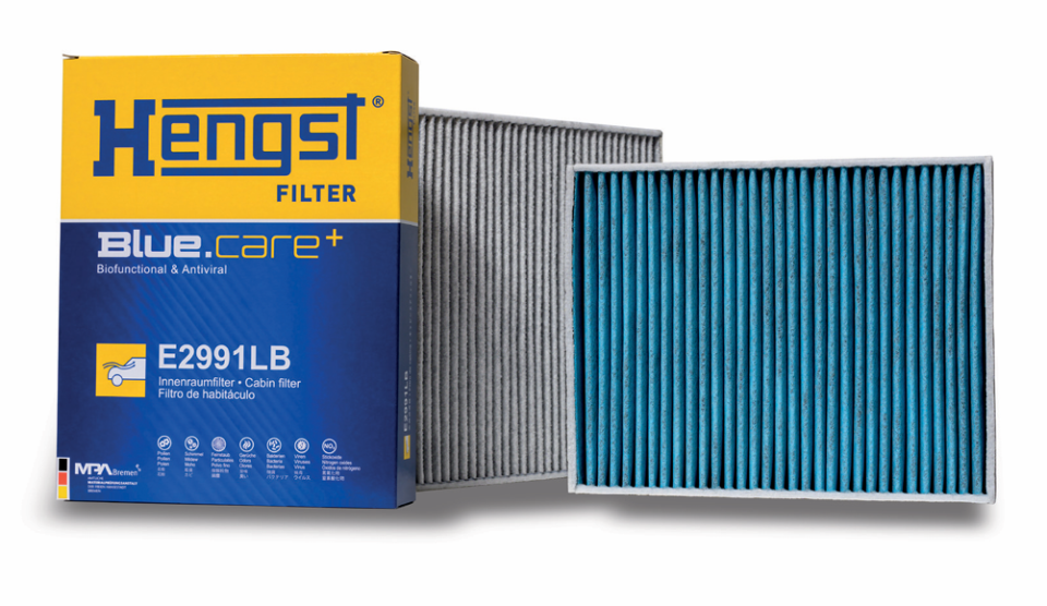 A selection of the new OE-quality Hengst filter references, including Blue.care+ cabin filters for the UK aftermarket.
