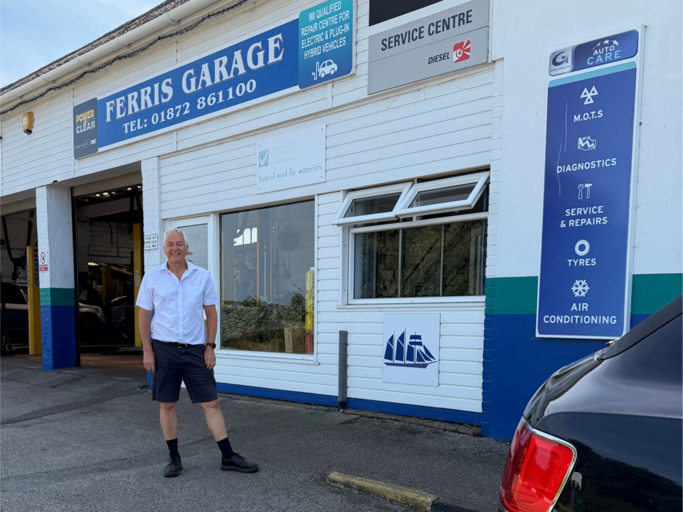 Ferris Garage owner Tim Ferris stands in his Cornwall workshop, reflecting on his 50-year career in the automotive