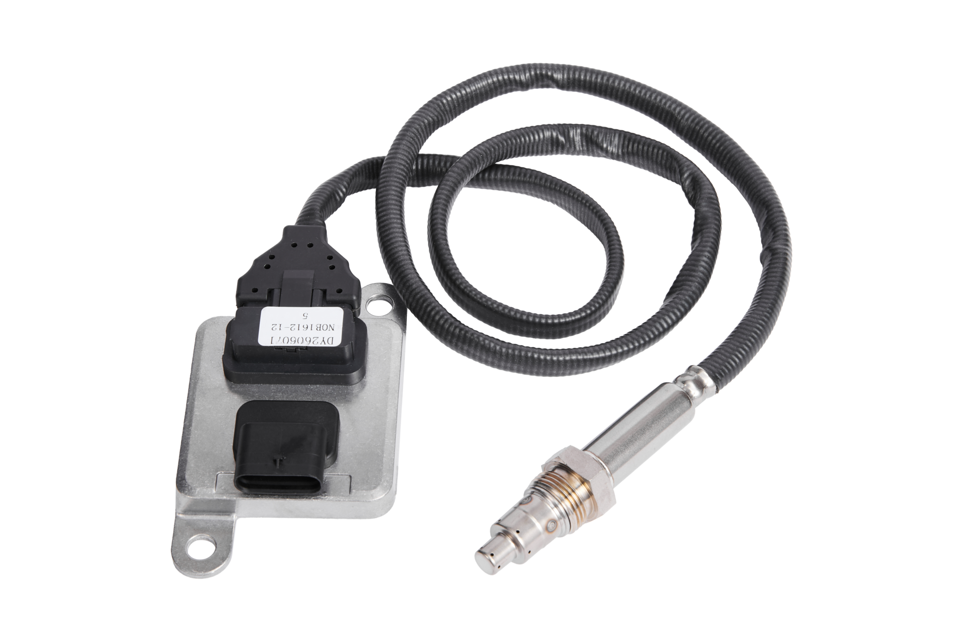 A new product from Valeo's NOx sensor range, showing the sensor and wiring harness against a clean background.