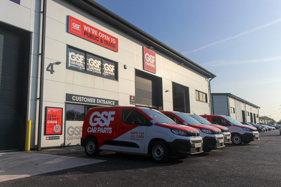 Logos for ClickMechanic and GSF Car Parts, showing their new integration for expanded UK parts supply.